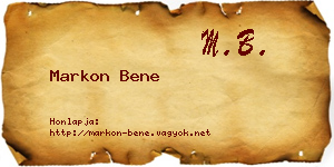 Markon Bene névjegykártya